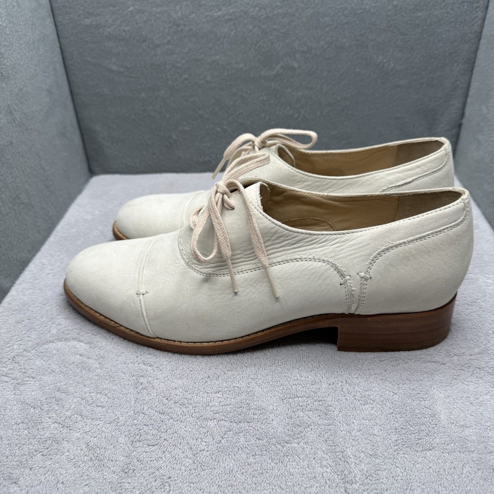Ariat Two24 Austen Womens 9.5 B Ivory Leather Cap Toe Oxford Lace Up Shoes